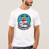 愉快なサンタクロースの恐ろしい夜 Tシャツ (正面)
