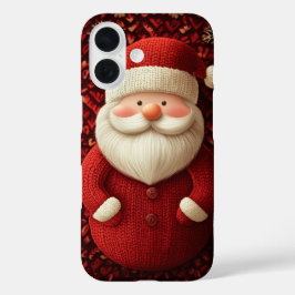 愉快なニットサンタクロース 赤いセーター クリスマス iPhone 16ケース
