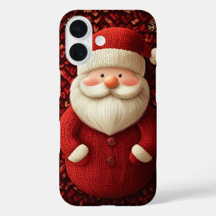 愉快なニットサンタクロース 赤いセーター クリスマス iPhone 16ケース
