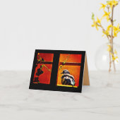 愉快なハト カード (黄色い花)