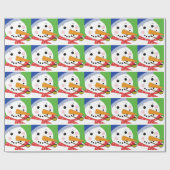 愉快な雪だるま ラッピングペーパー (フラット)