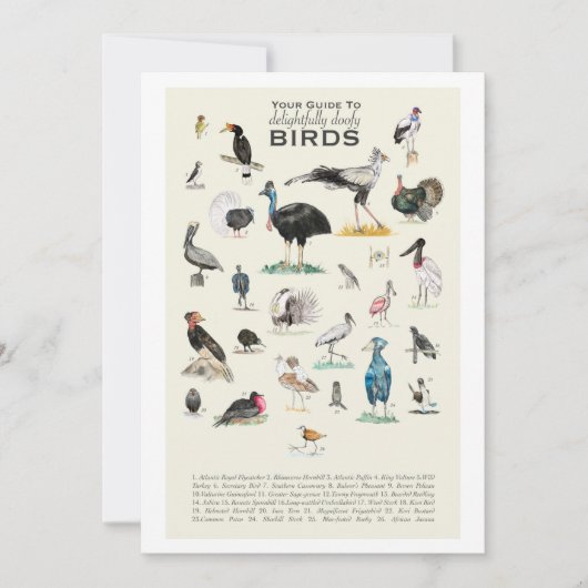 愉快な馬鹿鳥のギャラリー 5x7 カード (正面)