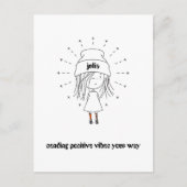 意前向き地を張る|かわいい女の子|名前を付け加える ポストカード (正面)