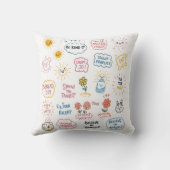 意味のあるドードル:メッセージを持つア前向きート クッション (裏面)