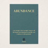 意味のあるネックレスエメラルドジュエリーディスプレイカード (正面)