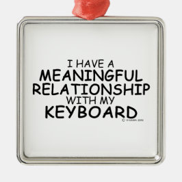 意味のある人間関係キーボード メタルオーナメント