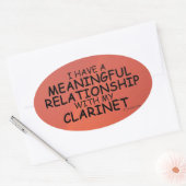 意味のある人間関係クラリネットオーバルステッカー 楕円形シール (封筒)