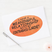 意味のある人間関係コントラバスクラリネットオーバルS 楕円形シール (封筒)