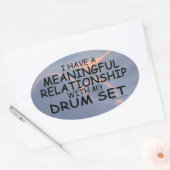 意味のある人間関係ドラムセット楕円ステッカー 楕円形シール (封筒)