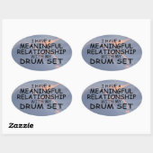意味のある人間関係ドラムセット楕円ステッカー 楕円形シール (シート)
