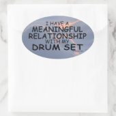 意味のある人間関係ドラムセット楕円ステッカー 楕円形シール (バッグ)