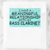 意味のある人間関係バスクラリネット長方形 長方形シール (バッグ)