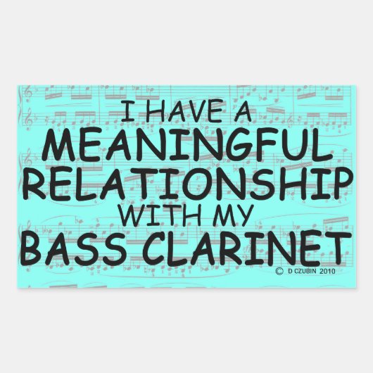 意味のある人間関係バスクラリネット長方形 長方形シール (正面)