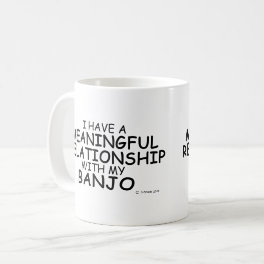 意味のある人間関係バンジョコーヒーマグ コーヒーマグカップ (正面左)
