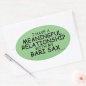 意味のある人間関係バーリーサックスオーバルステッカー 楕円形シール (封筒)