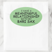 意味のある人間関係バーリーサックスオーバルステッカー 楕円形シール (バッグ)