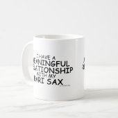 意味のある人間関係バーリーサックスコーヒーマグ コーヒーマグカップ (正面左)