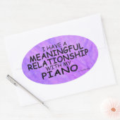 意味のある人間関係ピアノオーバルステッカー 楕円形シール (封筒)