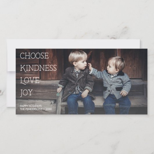 意味のある休日を選択する親切な愛の喜び写真 シーズンカード (正面)