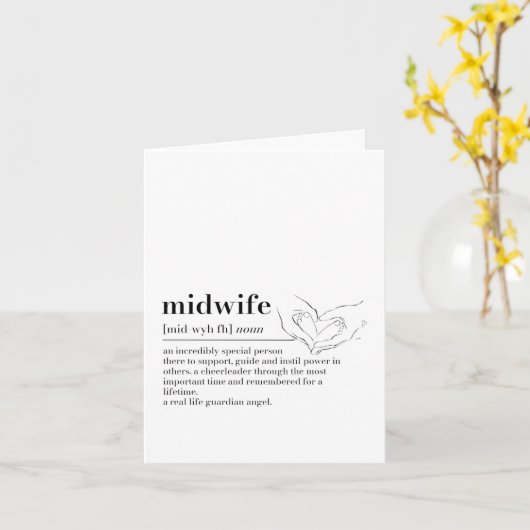 意味のある定義を持つ助産師サンキューカード カード (黄色い花)