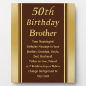 意味のある50番目の誕生日は兄弟のために存在するか? フォトプラーク (正面)