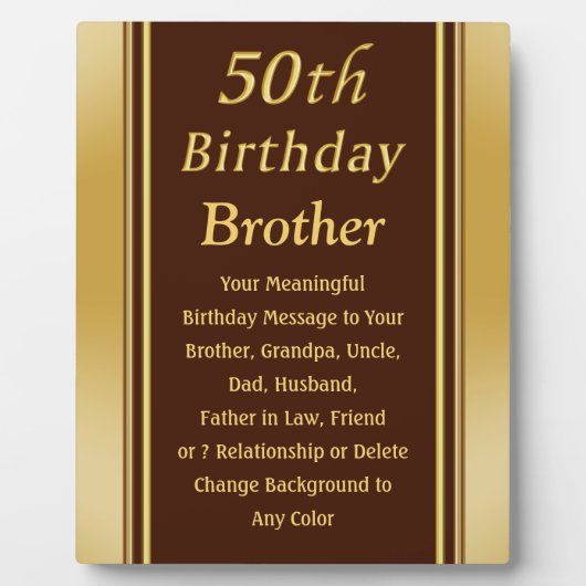 意味のある50番目の誕生日は兄弟のために存在するか? フォトプラーク (正面)