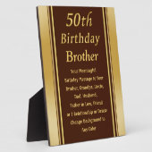 意味のある50番目の誕生日は兄弟のために存在するか? フォトプラーク (側面)