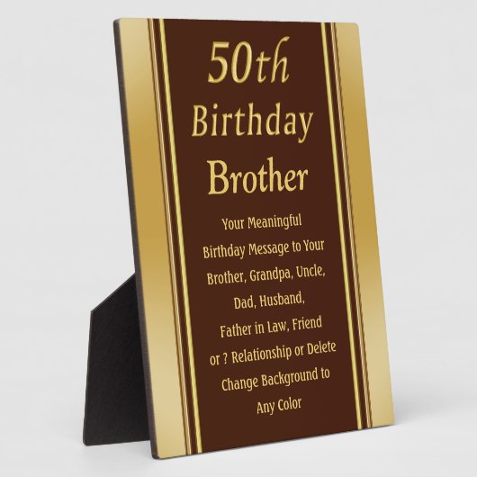 意味のある50番目の誕生日は兄弟のために存在するか? フォトプラーク (側面)