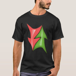 意味を示す2つのサイン 1つの緑色の上昇とg tシャツ