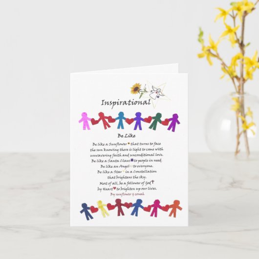 意味感動的のある詩のグリーティングカード カード (黄色い花)