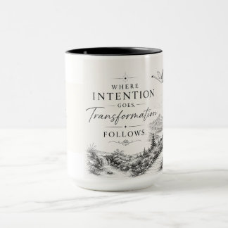 意図の行くところ変革がついていく マグカップ