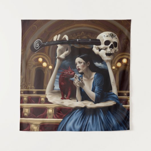 意図を明示オカルト暗黒の魔性AIアート タペストリー (正面)