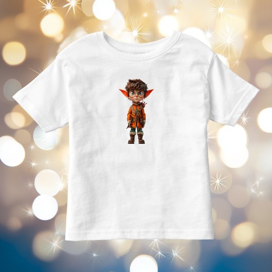 意図少年クリスマスエルフの幼児用Tシャツ トドラーTシャツ