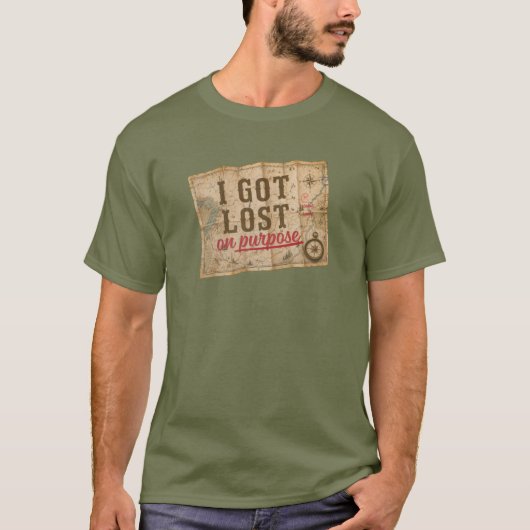 意図的な迷子 ヴィンテージ地図 Tシャツ (正面)