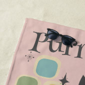 意図的にレトロブラックキャットミッドセンチュリー ビーチタオル (インサイチュ)