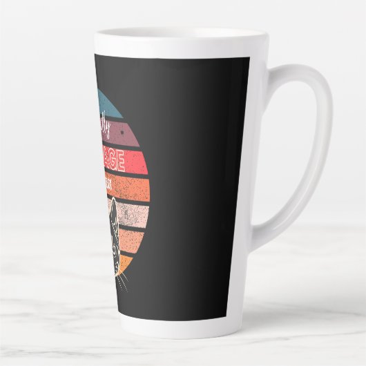 意図的にヴィンテージキャットバイブ – おもしろい猫好き カフェラテマグ (右)