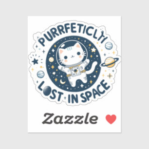 意図的に失った宇宙かわいい猫の宇宙飛行士ビニル シール