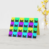 意図的に子猫のカラフル誕生日 カード (黄色い花)