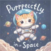 意図的に宇宙猫宇宙飛行士かわいいかわいい シール (正面)