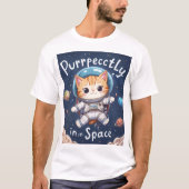 意図的に宇宙猫Tシャツかわいい宇宙飛行士 Tシャツ (正面)