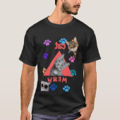 意図的よくはしゃぐに猫カラフルデザイン Tシャツ (正面)