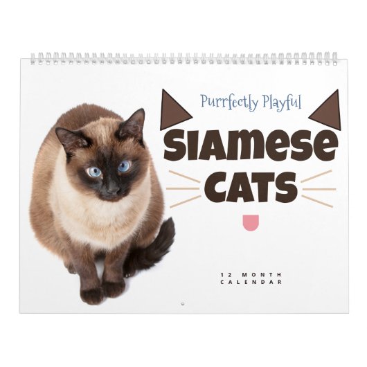 意図的よくはしゃぐに：シャム猫 カレンダー (カバー)