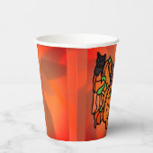 意図的幽霊のよく出るに：ハロウィーンの猫とカボチャ 紙コップ (右)