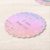 *~*意図 – パーソナライズ – 私は価値のあるグリッター ペーパーコースター (アングル)