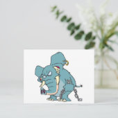 意地悪な不良象の漫画 ポストカード (スタンド正面)