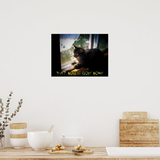 意地悪な子猫は犬が落ちると言う ポスター (キッチン)