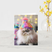 意地悪な猫の誕生日グリーティングカード カード (黄色い花)