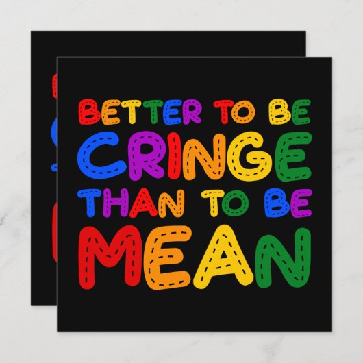 意地悪になるより心を痛める方が良い 招待状 (正面/裏面)