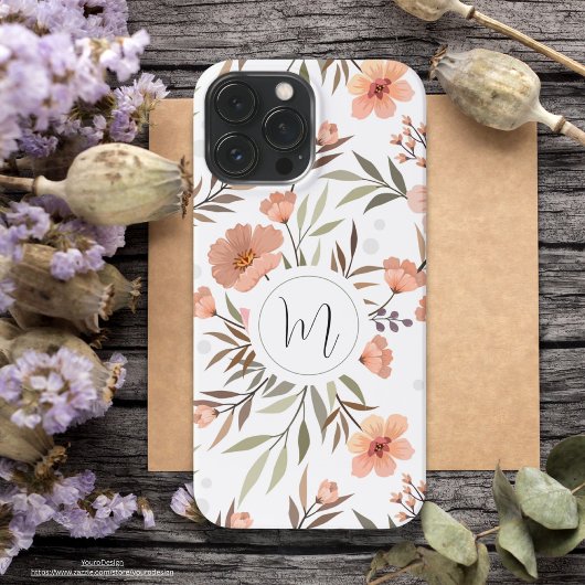 意外なかわいいフォントかわいらしとピンクの花が白 iPhoneケース