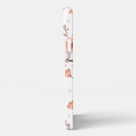 意外なかわいいフォントかわいらしとピンクの花が白 iPhoneケース (左側面)